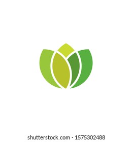 simple and clean green leaves logo