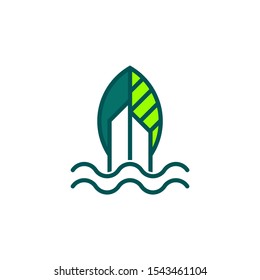 simple and clean green town logo