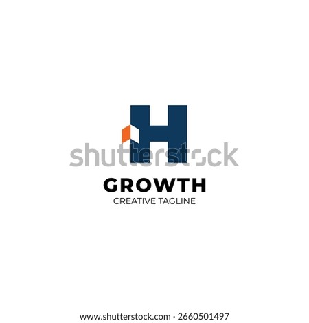 Simple and clean growth logo with letter H and arrow up for finance, investment and wealth management logo