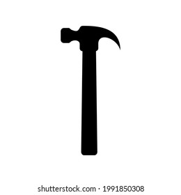 Simple And Clean Hammer Silhouete Vector Icon Design