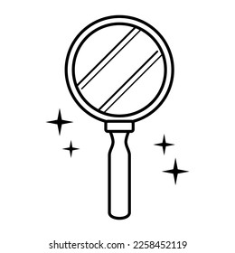 Ilustración de iconos de contorno de espejado manual simple y limpia