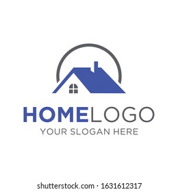 Simple Clean Home Building Logo Design Stock Vector (Royalty Free ...