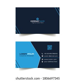 Diseño de plantilla de tarjeta de visita horizontal simple