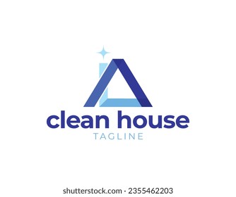 Simple Clean House Abstract Shape Logo Design Template