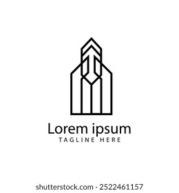 Casa simple y limpia, hogar, Plantilla de Vector de diseño de logotipo inmobiliario