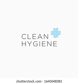 simple clean hygiene logo design inspiration . clean water cross logo design template