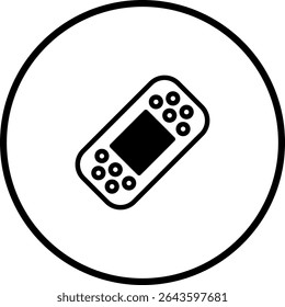 A Simple, Clean Icon Design of a Bandage within a Circle Border Vector Graphic