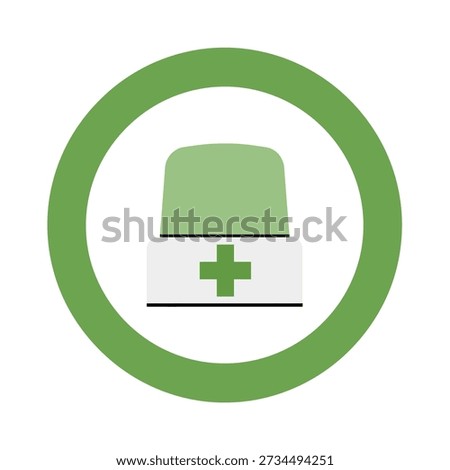 A simple, clean icon representing a medical capsule or pill within a green circle, symbolizing health and wellness.