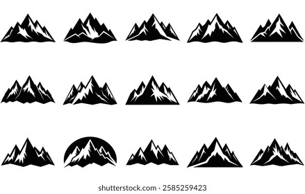 A simple and clean icon of a snow-covered mountain peak, perfect for winter, adventure, and nature-themed designs.