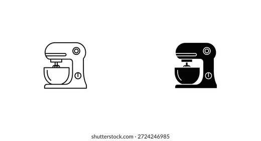 Ícones simples e limpos que representam uma cafeteira e uma xícara de café, perfeitos para web design, aplicativos móveis e mídia digital.