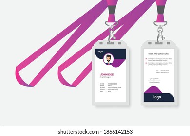 Plantilla de diseño de tarjeta de identificación simple y limpia