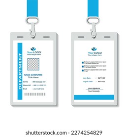 Simple and Clean ID Card Design Template. Professional corporate id card template, id card design with realistic mockup Free Vector.