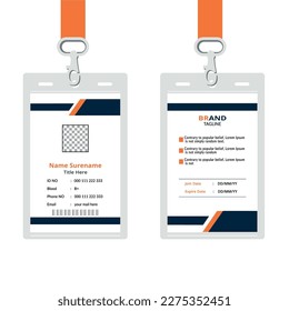 Simple and Clean ID Card Design Template. Professional corporate id card template, id card design with realistic mockup Free Vector.