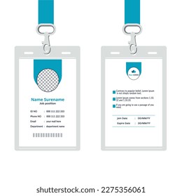 Simple and Clean ID Card Design Template. Professional corporate id card template, id card design with realistic mockup Free Vector.