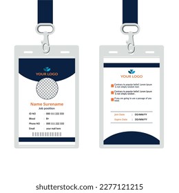 Simple and Clean ID Card Design Template. Professional corporate id card template, id card design with realistic mockup Free Vector.