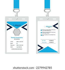 Einfache und saubere Vorlage für das Design der ID-Karte. Professionelle Visitenkarten-Vorlage für Firmenkunden, Design der ID-Karte mit realistischem Muster für freien Vektorgrafik.