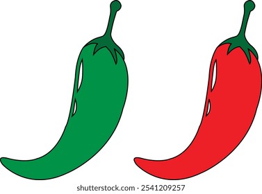 Uma ilustração simples e limpa de uma pimenta chili