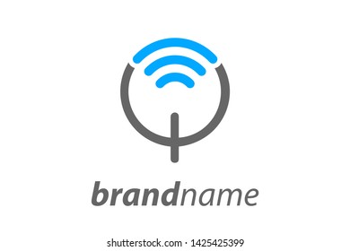 Simple and Clean illustration design letter Q combine with WiFi icon.