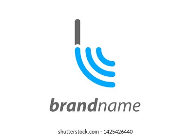 Simple and Clean illustration design letter L combine with WiFi icon.