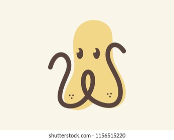 Simple and clean illustration dog face.