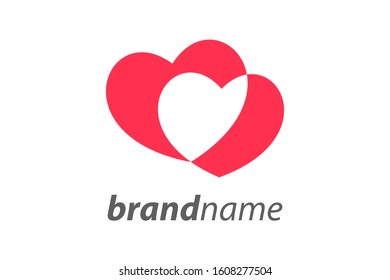 Simple and clean illustration double love logo