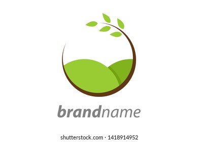 Simple and clean illustration field logo