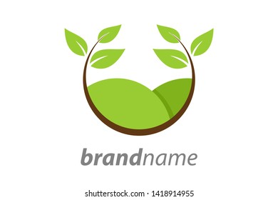 Simple and clean illustration field logo