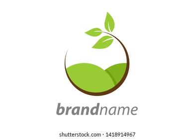 Simple and clean illustration field logo