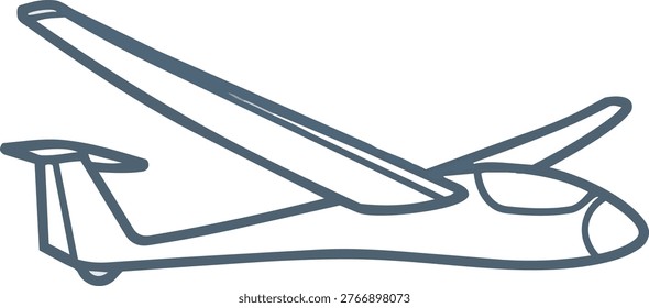 A simple, clean illustration of a glider, perfect for aviation enthusiasts or educational materials.