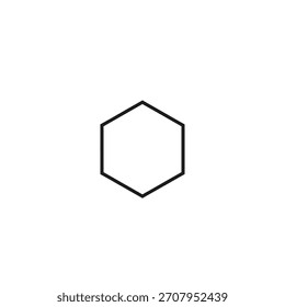 Una ilustración simple y limpia de una forma hexagonal, perfecta para su uso en proyectos de diseño o materiales educativos.