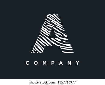 Simple and clean illustration initial logo zebra  wood texture.