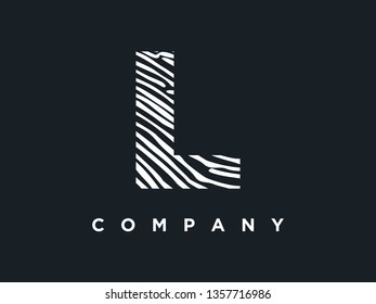 Simple and clean illustration initial logo zebra  wood texture.