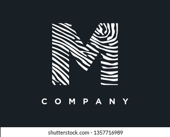 Simple and clean illustration initial logo zebra  wood texture.