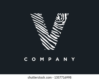 Simple and clean illustration initial logo zebra  wood texture.