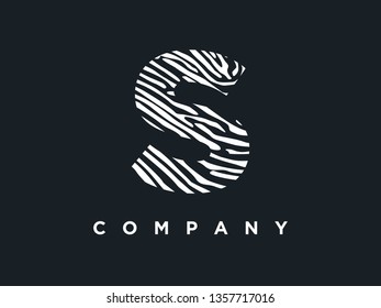 Simple and clean illustration initial logo zebra  wood texture.