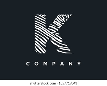 Simple and clean illustration initial logo zebra  wood texture.