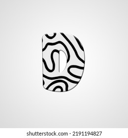 Simple and clean illustration initial logo zebra wood texture.