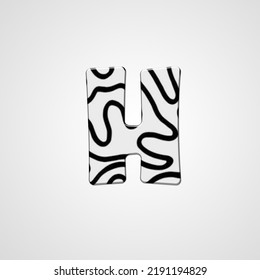 Simple and clean illustration initial logo zebra wood texture.