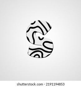 Simple and clean illustration initial logo zebra wood texture.