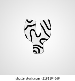 Simple and clean illustration initial logo zebra wood texture.