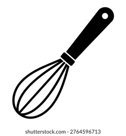 A simple and clean illustration of a kitchen whisk, representing cooking, baking, and food preparation. The minimal line design makes it suitable for culinary content, recipe books, kitchen branding, and modern food-related graphics.