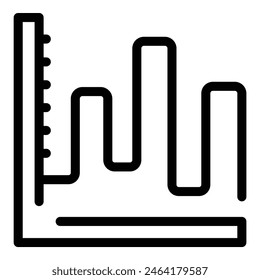 Simple, clean illustration of a line graph with a ruler on the left, ideal for business and educational use