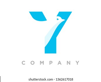 Simple and Clean illustration logo design initial combine with dove.