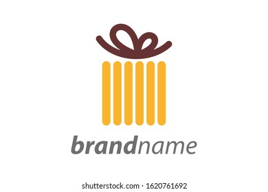 Simple and clean illustration logo design gift.