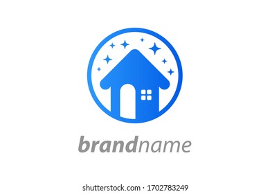 Simple and Clean illustration logo design House Cleaning.