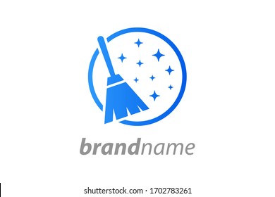 Simple and Clean illustration logo design House Cleaning.