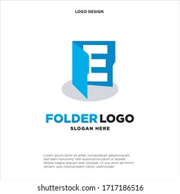 diseño de logotipo de ilustración simple y limpio, carpeta inicial del gráfico E.