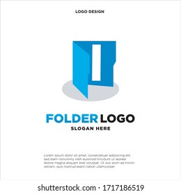 simple and clean illustration logo design initial I chart folder.