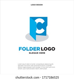 diseño de logotipo de ilustración simple y limpio, carpeta inicial del gráfico C.