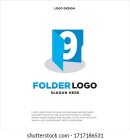 diseño del logotipo de ilustración simple y limpio, carpeta inicial de 9 gráficos.
